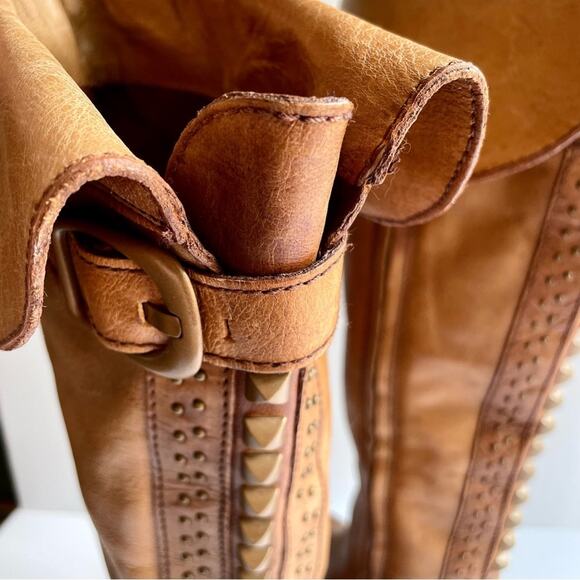 VINCE CAMUTO Bollo Knee High Boots Size 6 Leather Distressed Studs Boho Edgy - Picture 13 of 13